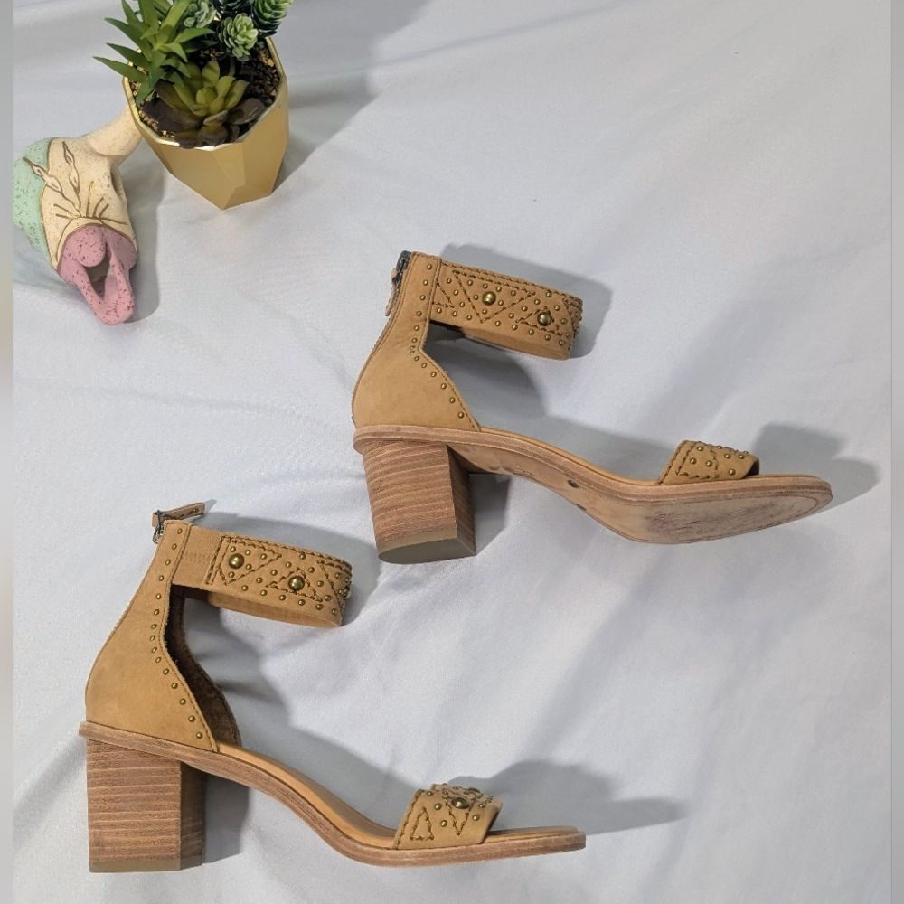 Frye Women's Tan Ankle Strap Heels - Picture 6 of 8